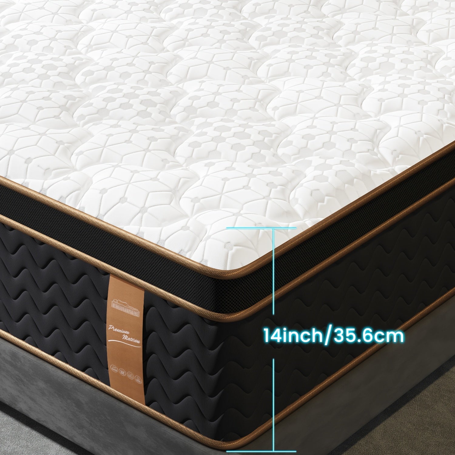 Full Quen King Mattress, Firm Deluxe Hybrid Mattress - Gel Memory Foam Mattress in a Box, Individual Pocket Spring - Motion Isolation & Edge Support, Fiberglass-Free, 100 Nights Trial, Bedroom Decor