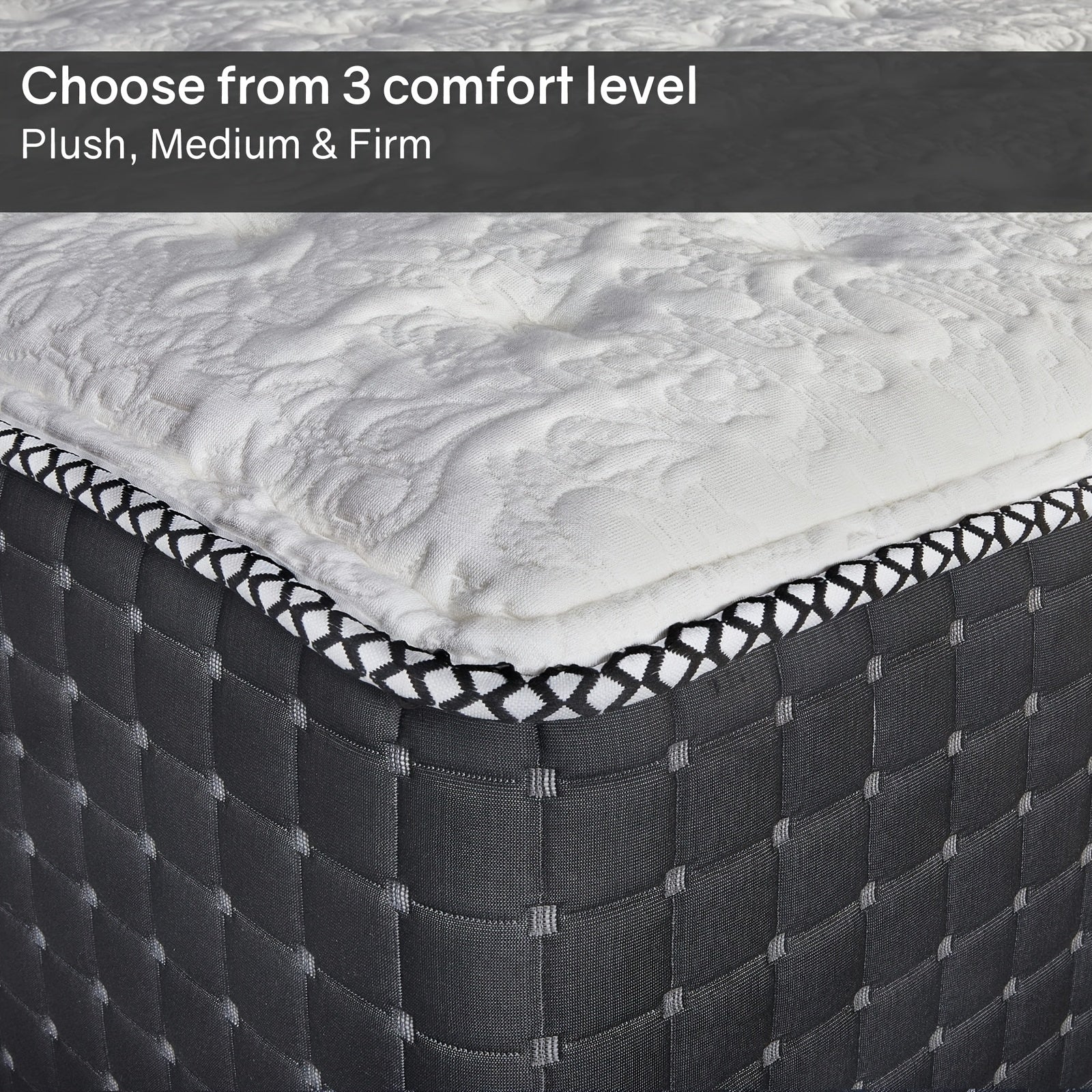 12 Inch Hybrid Mattress (Full\u002FQueen\u002FKing), Medium Firm Memory Foam Spring Mattress with Lumbar Support, Bed In A Box for Home & Hotel