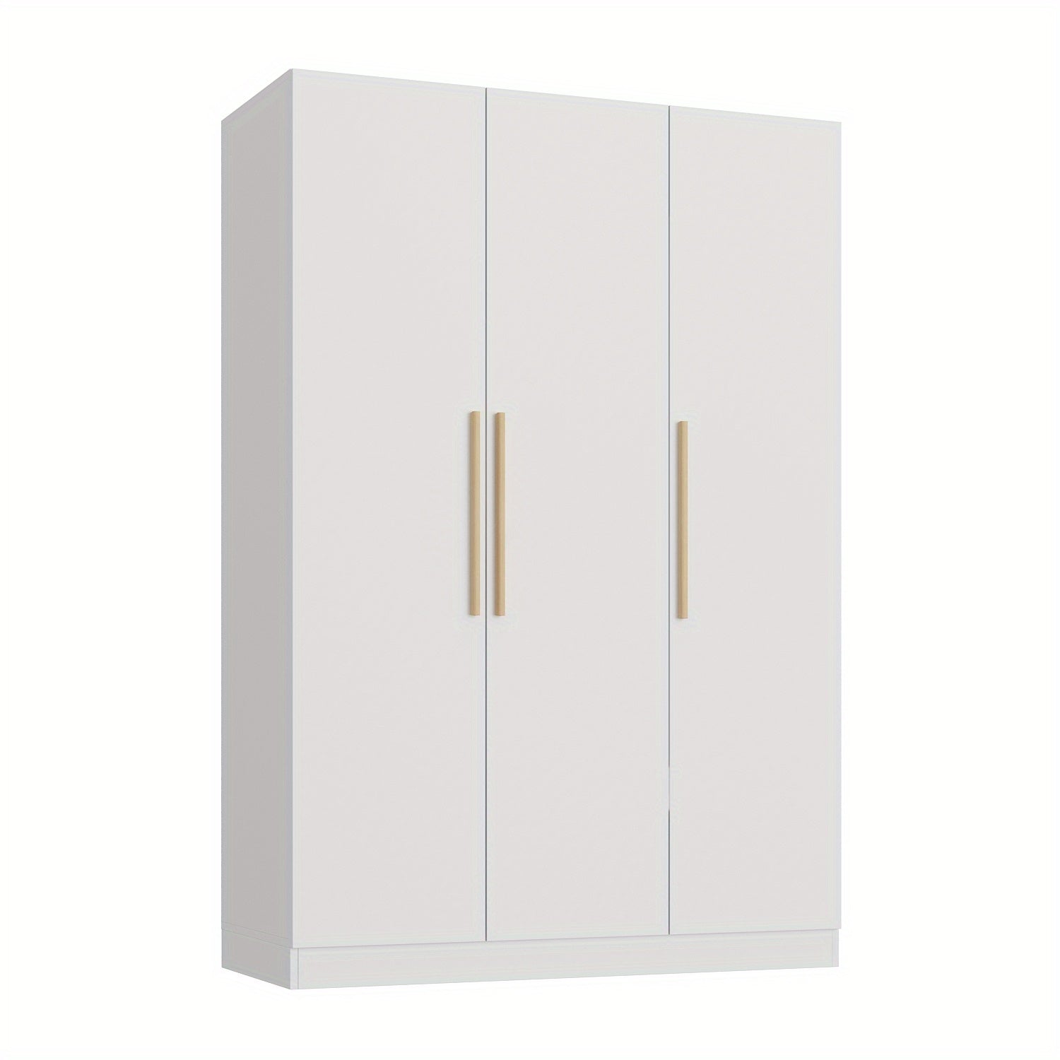 Modern 3-Door Wood Armoire Wardrobe Closet for Clothes Storage, with 6 Compartments And Hanging Rod, Wardrobe Closet with Handles for Bedroom, Large Storage Capacity, Grey Brown And White Styles
