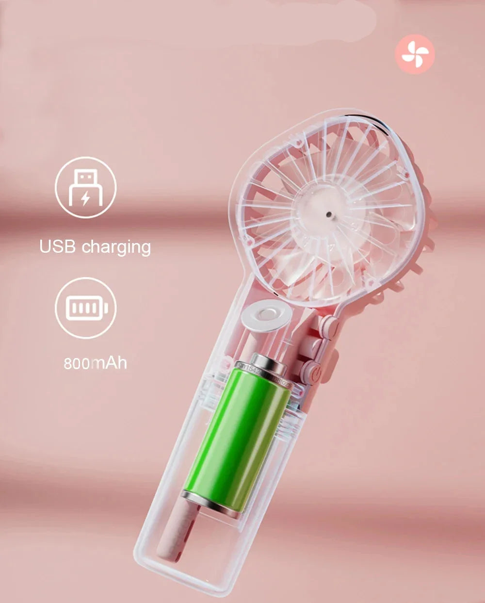 Ventilateur Brumisateur Portable – Mini Ventilateur Rafraîchissant à Main avec Réservoir d'Eau, Rechargeable USB
