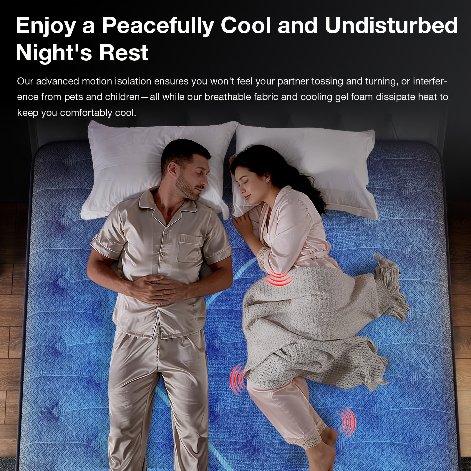 12\u002F14 Inch Twin\u002FFull\u002FQueen\u002FKing Hybrid Mattress Medium Firm, Motion Isolation, Bed in A Box for Home And Hotel