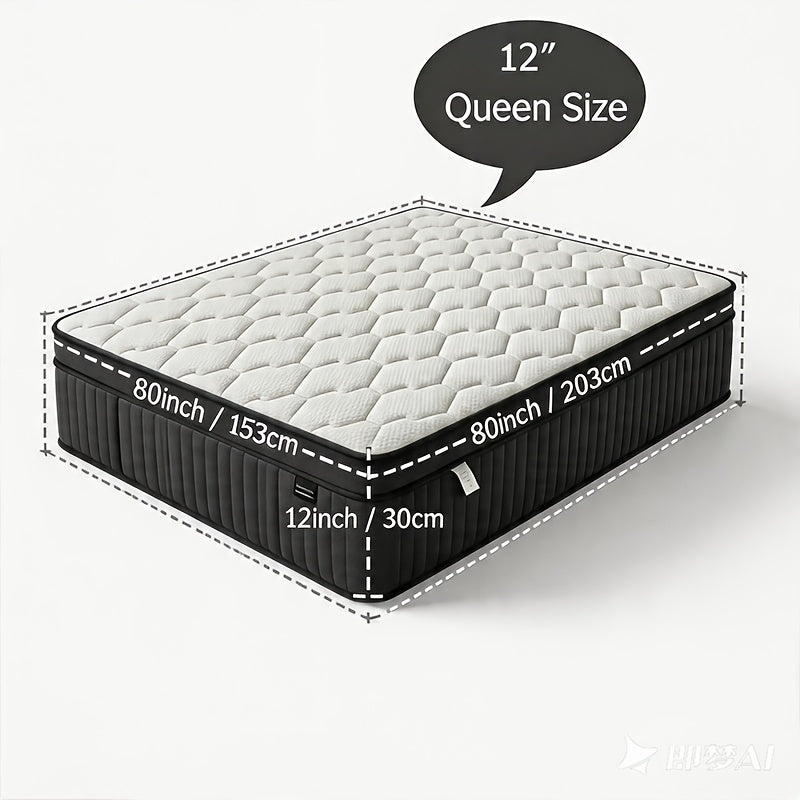 Queen King Mattress 12 Inch 14 Inch Superior Firm Hybrid Mattress In A Box - Euro Top Luxury Mattress-Gel Memory Foam And Innerspring Hybrid Mattress For Motion Isolation, Edge Support, 365-nights Trail