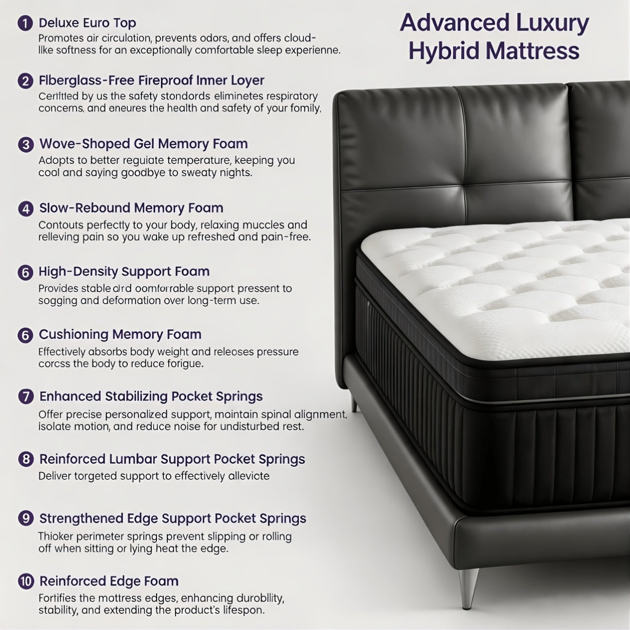 Queen King Mattress 12 Inch 14 Inch Superior Firm Hybrid Mattress In A Box - Euro Top Luxury Mattress-Gel Memory Foam And Innerspring Hybrid Mattress For Motion Isolation, Edge Support, 365-nights Trail