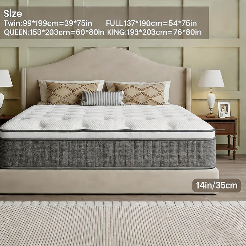 Queen King Mattress 12 Inch 14 Inch Superior Firm Hybrid Mattress In A Box - Euro Top Luxury Mattress-Gel Memory Foam And Innerspring Hybrid Mattress For Motion Isolation, Edge Support, 365-nights Trail