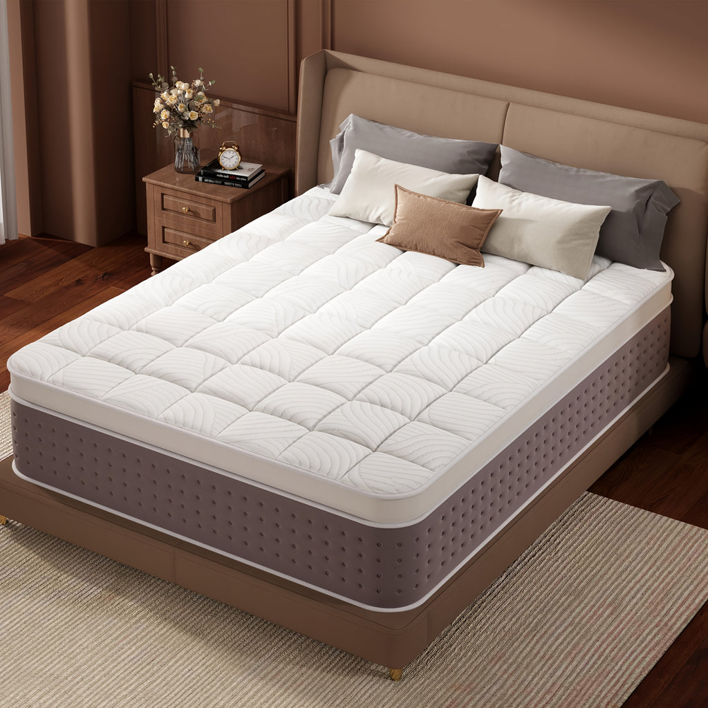 12\u002F14 Inch Memory Foam Mattress, Available In Double, Full, Queen And King Sizes. Built with Pocket Springs And Memory Foam, It Offers Motion Isolation, Pressure Relief And Quiet Sleep. Breathable Mattress, Fiberglass-free.