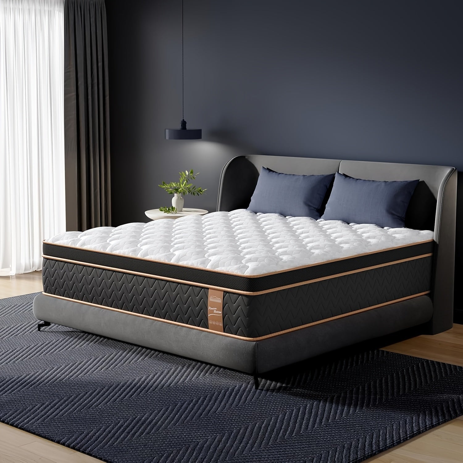 Full Quen King Mattress, Firm Deluxe Hybrid Mattress - Gel Memory Foam Mattress in a Box, Individual Pocket Spring - Motion Isolation & Edge Support, Fiberglass-Free, 100 Nights Trial, Bedroom Decor