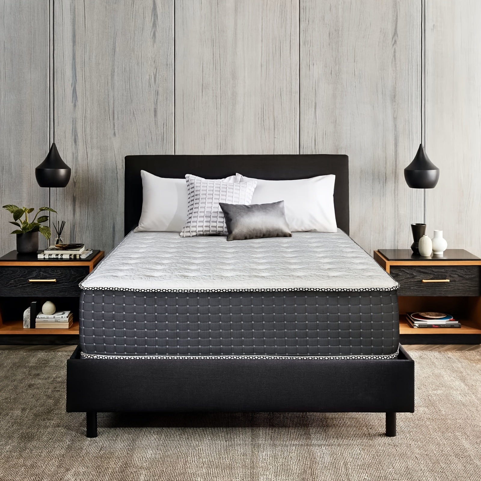 12 Inch Hybrid Mattress (Full\u002FQueen\u002FKing), Medium Firm Memory Foam Spring Mattress with Lumbar Support, Bed In A Box for Home & Hotel