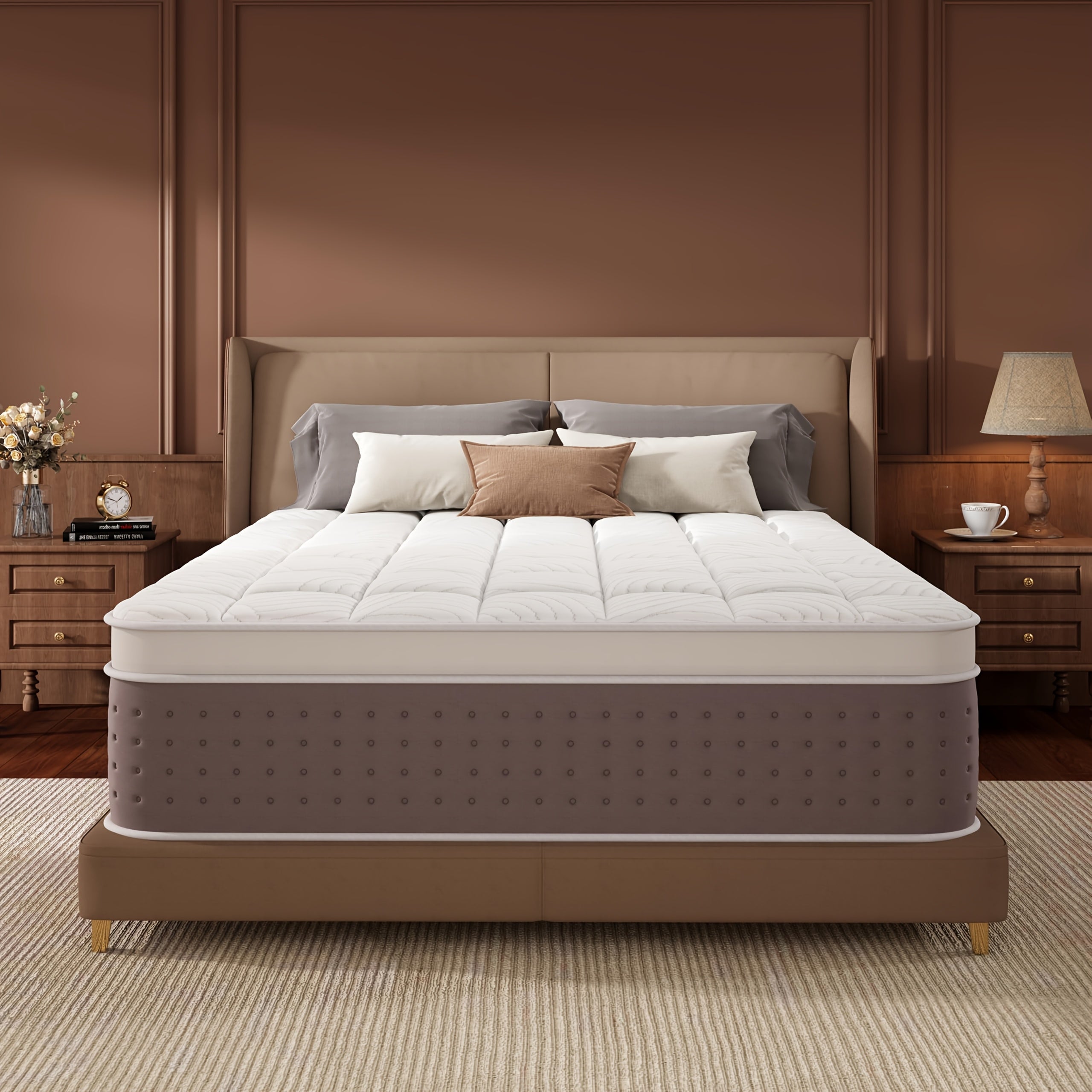 12\u002F14 Inch Memory Foam Mattress, Available In Double, Full, Queen And King Sizes. Built with Pocket Springs And Memory Foam, It Offers Motion Isolation, Pressure Relief And Quiet Sleep. Breathable Mattress, Fiberglass-free.