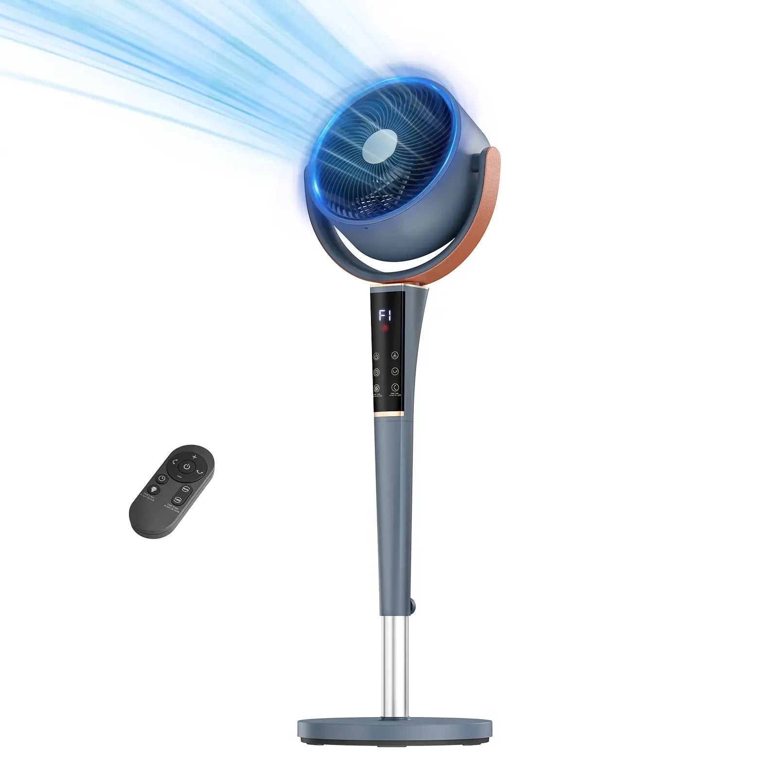 Fan for Bedroom, 120° Oscillating Standing Fan, DC Motor Quiet Floor Fan