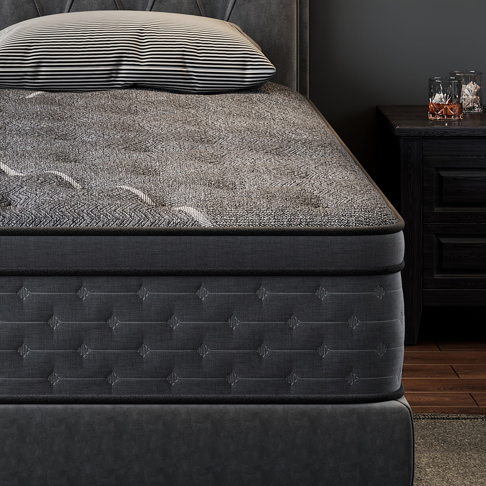 12\u002F14 Inch Twin\u002FFull\u002FQueen\u002FKing Hybrid Mattress Medium Firm, Motion Isolation, Bed in A Box for Home And Hotel