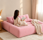 3-in-1 convertible corduroy folding sofa bed